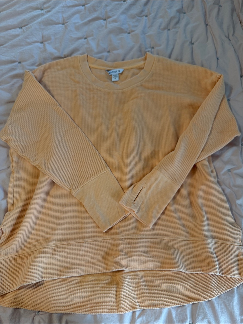 Athleta Waffle Knit Crewneck Sweater - peach